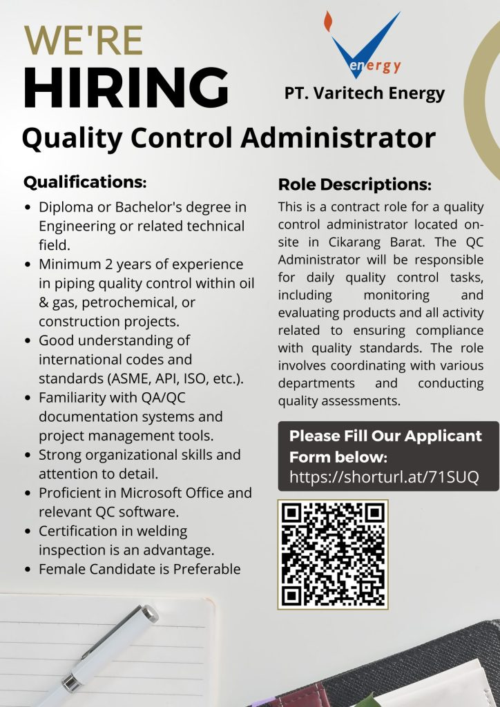 Hiring Quality Contrl Administrator