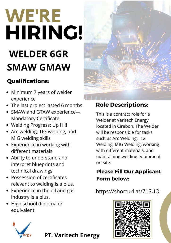 Hiring Welder 6GR SMAW GMAW